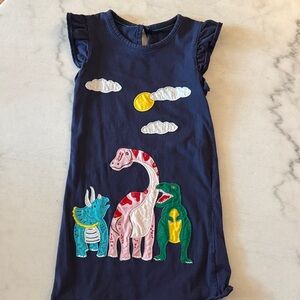 Navy Dinosaur Appliqué Dress